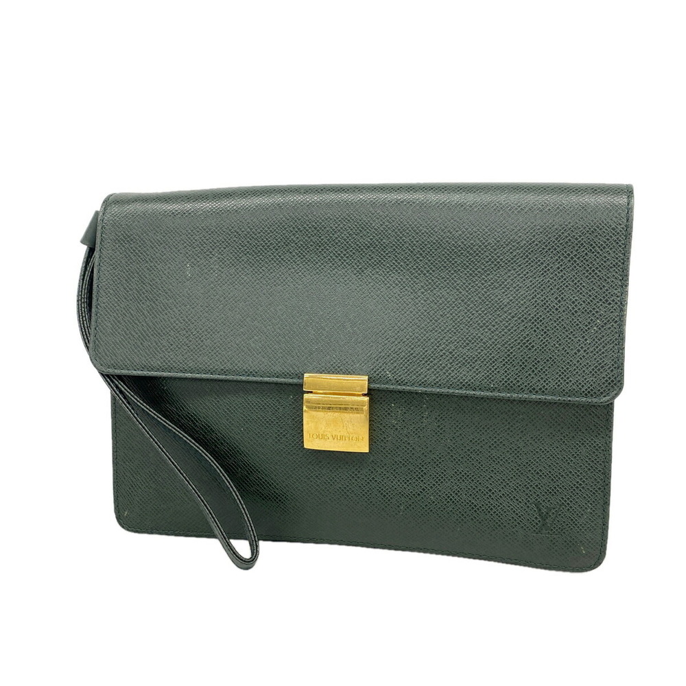 Louis Vuitton Taiga Selenga Clutch Bag M30782 Epicea Men's